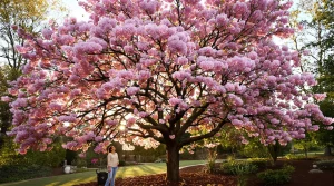 Cet arbre pousse aussi vite que le bambou, mais sa floraison remarquable fait toute la difference