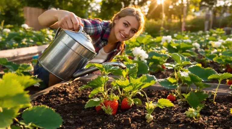 Les fraisiers donnent de plus gros fruits si on les arrose au printemps avec cet ingrédient de cuisine