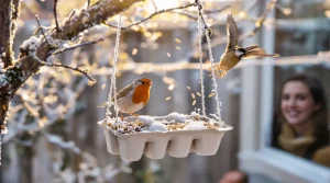 Ne jetez plus vos vieilles boîtes d’œufs : elles attirent les oiseaux au jardin tout l’hiver