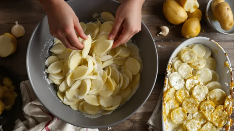 Pas besoin de noyer le gratin dauphinois dans la crème : il reste délicieusement fondant avec ce geste