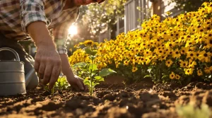 Plantée à 30 cm en avril, cette vivace crée un mur de fleurs que le manque d’eau ne freine pas